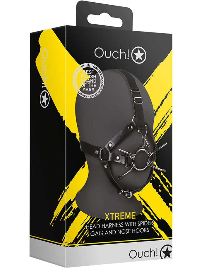 OUCH! Xtreme Head Harness Spider Gag Nose Hooks