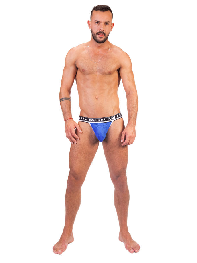 - Push - Premium Mesh Jock - Royal/Weiß