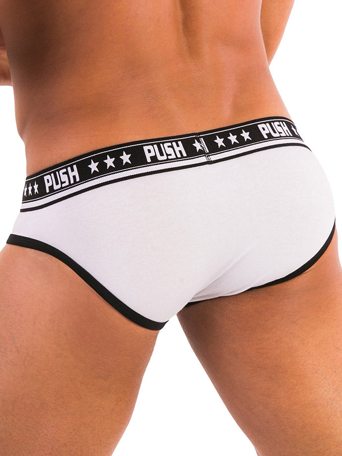 - Push - Premium Cotton Brief - Weiß/Schwarz