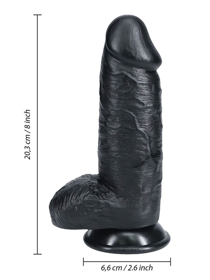 RealRock - Dildo 8 inch mit Hoden - Extra Thick