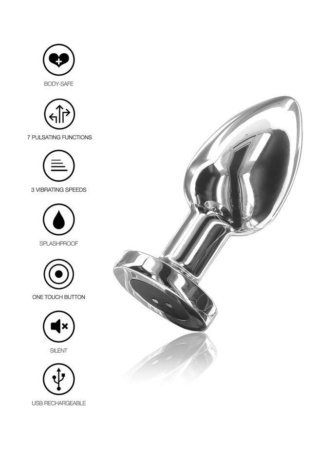 The Glider Vibrating Metall Buttplug Large