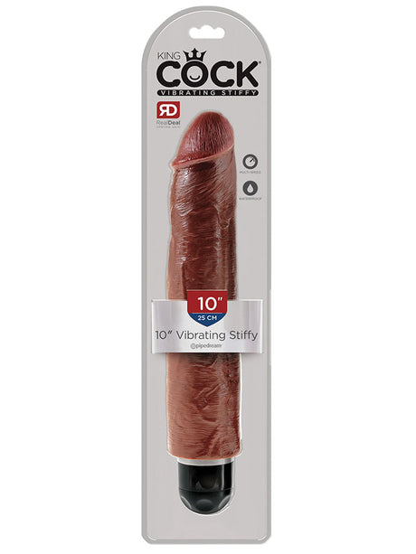 King Cock - 10 inch Vibrating Stiffy Brown