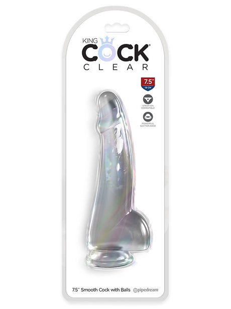 King Cock - 7.5 inch with Balls Clear