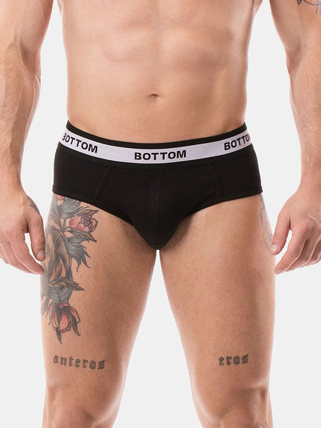Backless Brief Bottom - Schwarz/Weiss