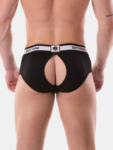 Backless Brief Bottom - Schwarz/Weiss