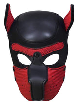 Puppy Play Hundemaske - Schwarz/Rot