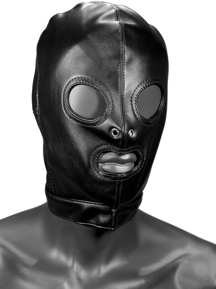 Fetish Hood mit Mund- & Augenlöchern - Schwarz