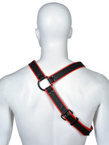 Gladiator Leder Harness Y-Style - Schwarz/Rot