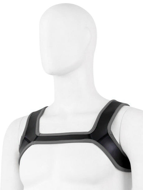 Puppy Play Neopren Harness - Grau/Schwarz