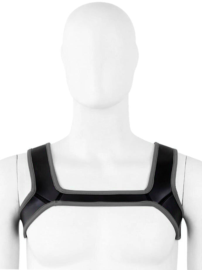 Puppy Play Neopren Harness - Grau/Schwarz
