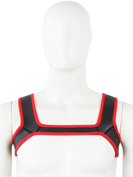 Puppy Play Neopren Harness - Rot/Schwarz
