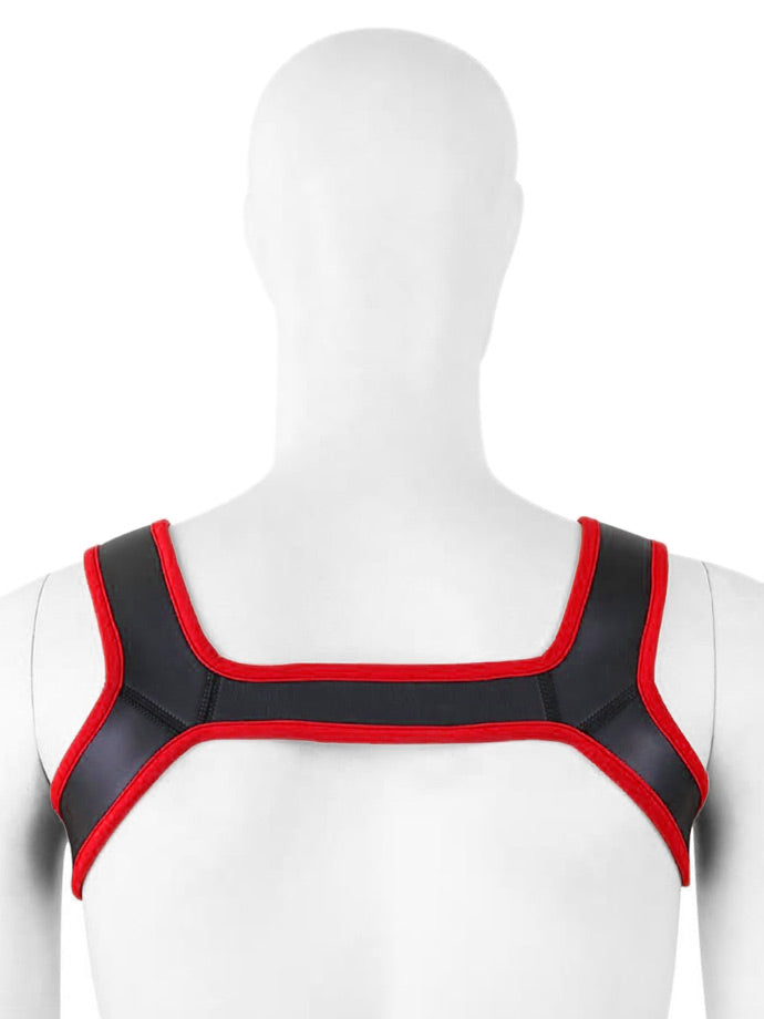Puppy Play Neopren Harness - Rot/Schwarz