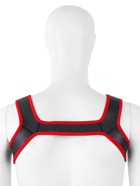 Puppy Play Neopren Harness - Rot/Schwarz