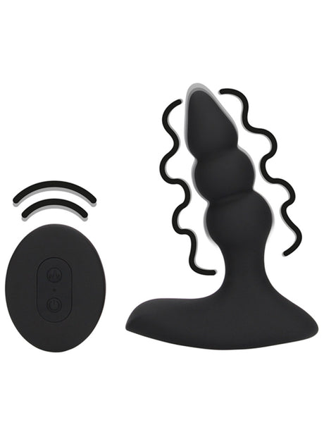 Beaded Vibrating Anal Plug with Remote Control