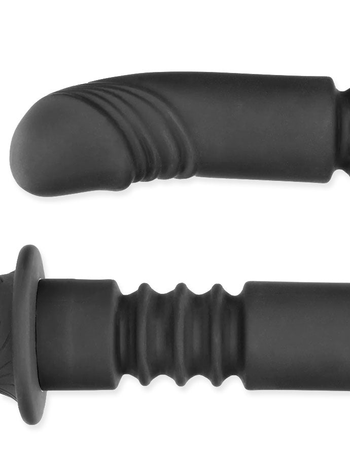 Handheld Silicone Vibrating and Thrusting Dildo