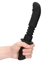 Handheld Silicone Vibrating and Thrusting Dildo