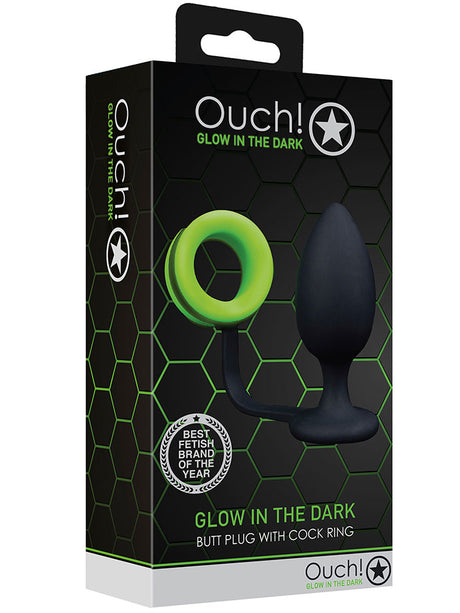 VIP - OUCH! Glow in the Dark - Butt Plug with Cock Ring