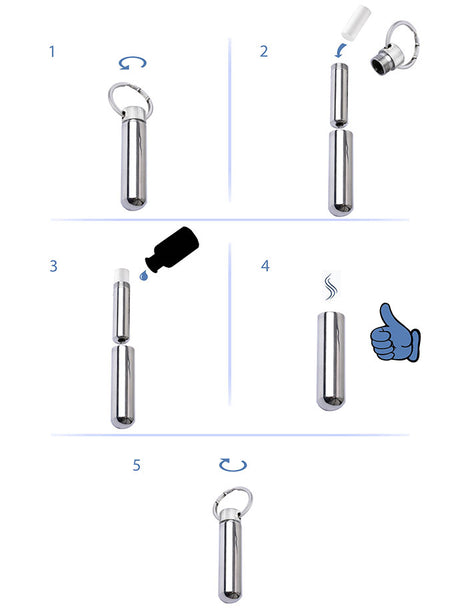 Poppers Amulet - Stainless Steel Inhaler mit Kette