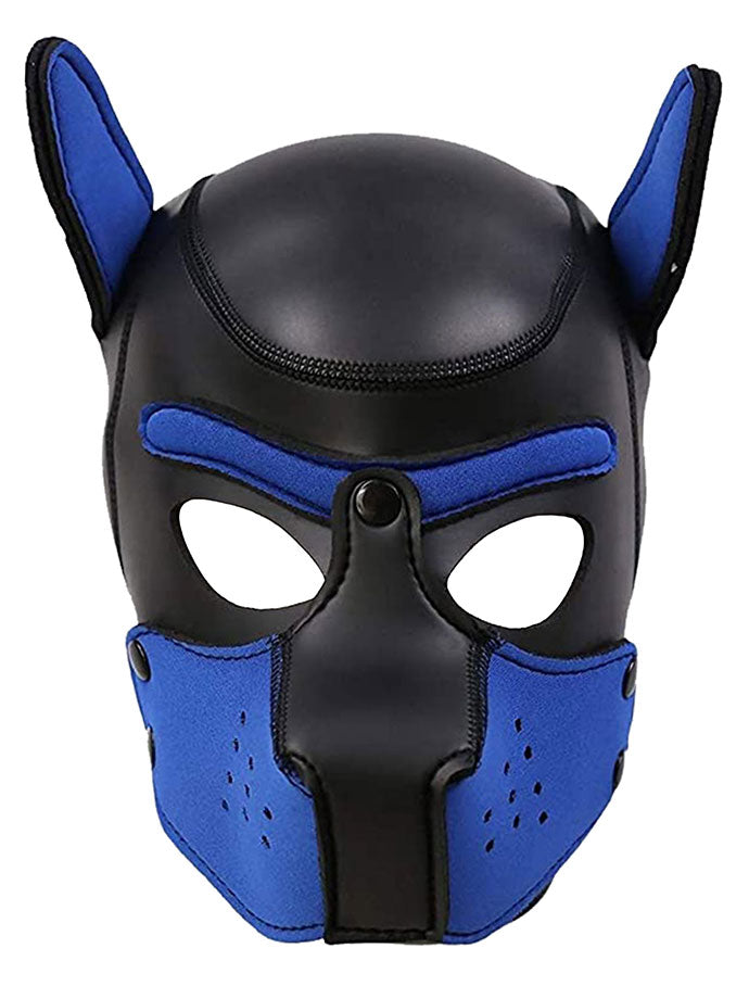 Puppy Play Hundemaske - Schwarz/Blau