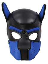 Puppy Play Hundemaske - Schwarz/Blau