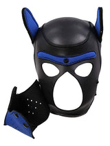 Puppy Play Hundemaske - Schwarz/Blau