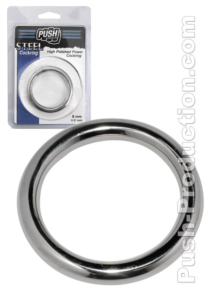 Push Steel - High Polished Power Cockring - 8mm