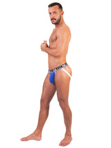 - Push - Premium Mesh Jock - Royal/Weiß