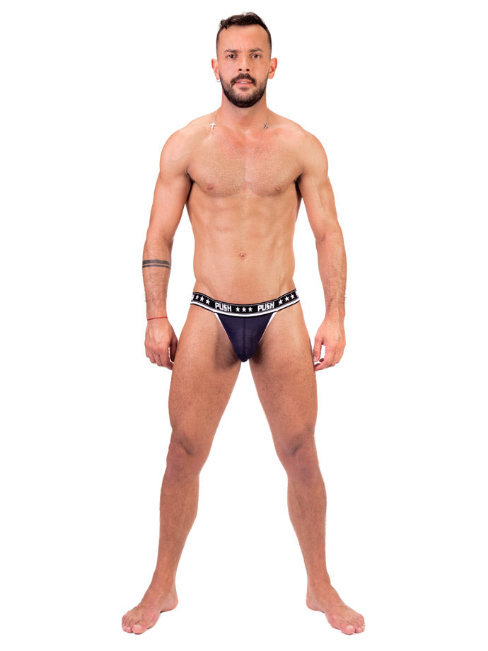 - Push - Premium Mesh Jock - Navy/Weiß