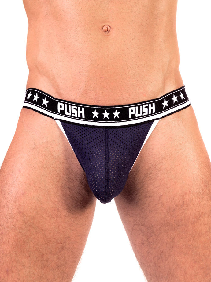 - Push - Premium Mesh Jock - Navy/Weiß