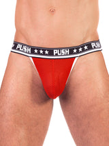 - Push - Premium Mesh Jock - Rot/Weiß