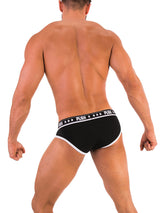 - Push - Premium Cotton Brief - Schwarz/Weiß