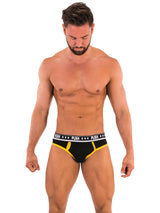 - Push - Premium Cotton Brief - Schwarz/Gelb