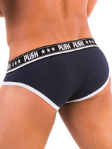 - Push - Premium Cotton Brief - Navy/Weiß