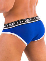 - Push - Premium Cotton Brief - Royal/Weiß