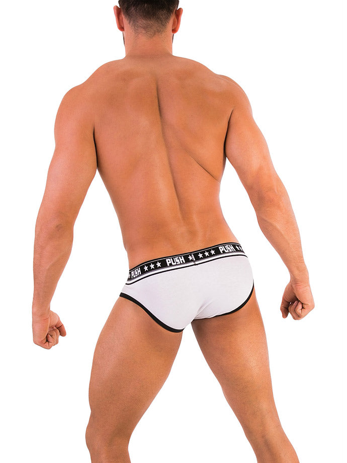 - Push - Premium Cotton Brief - Weiß/Schwarz