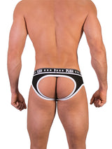 - Push - Premium Mesh Hole Brief - Schwarz/Weiß