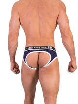 - Push - Premium Mesh Hole Brief - Navy/Weiß