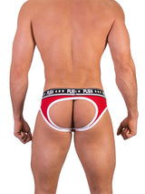 - Push - Premium Mesh Hole Brief - Rot/Weiß