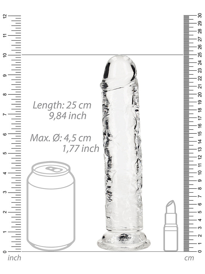 RealRock - Dildo 9 inch ohne Hoden - Crystal Clear
