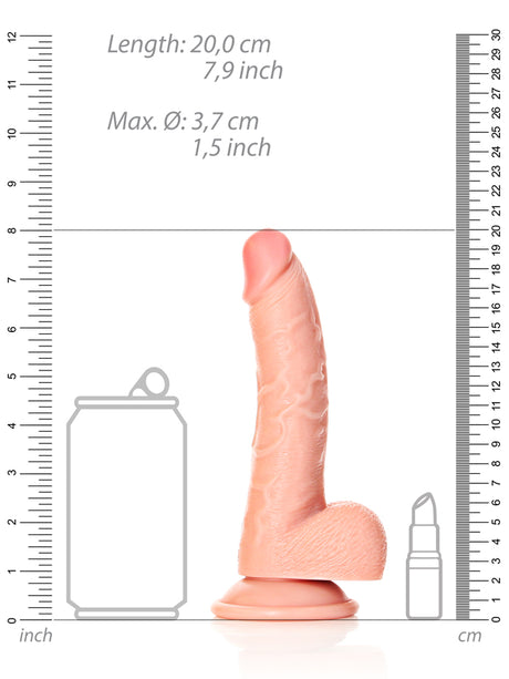 RealRock - Dildo 7 inch mit Hoden - Curved Ultra Skin