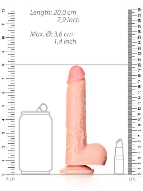 RealRock - Dildo 7 inch mit Hoden - Straight Ultra Skin