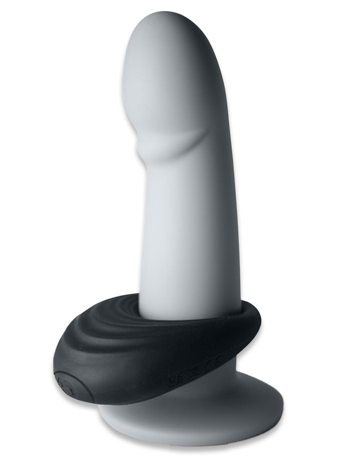 10 Speed Spire Vibrating Cockring Black