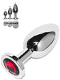 Rosebud Edelstahl Buttplug mit rotem Kristall - Small